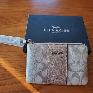 Coach signature wristlet